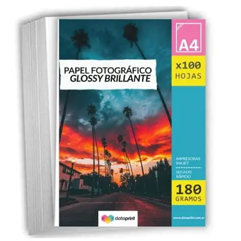 PAPEL FOTOGRAFICO ADESIVO GLOSSY BRILLANTE A4 50 HOJAS